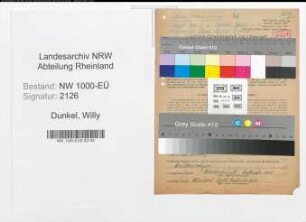 Entnazifizierung Willy Dunkel, geb. 13.07.1894 (Bankbeamter)