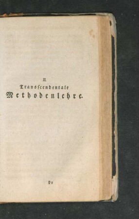 II. Transscendentale Methodenlehre