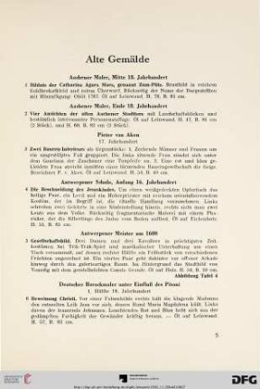 Alte Gemälde (Nr. 1-211)