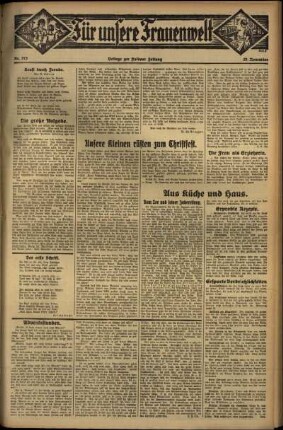 Zweite Ausgabe vom Donnerstag, den 29. November 1934.