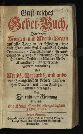 Geist-reiches Gebet-Buch ...