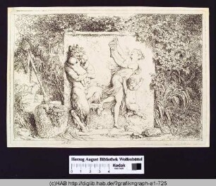 Basrelief mit Faun und Familie.
