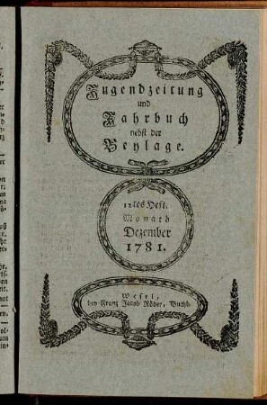 12tes Heft. Monath Dezember. 1781