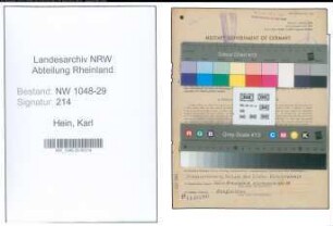 Entnazifizierung Karl Hein , geb. 31.10.1898 (Beamter)