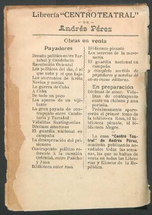 Librería "Centroteatral" de Andrés Pérez
