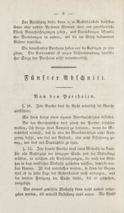Fünfter Abschnitt. Von den Partheien