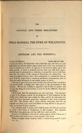 The dispatches of Field Marshal the Duke of Wellington, during his various campaigns in India, Denmark, Portugal, Spain, the Low Countries, and France. 3