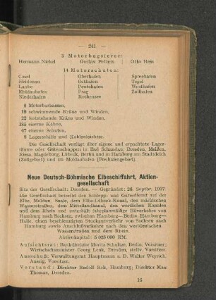 Neue Deutsch-Böhmische Elbeschiffahrt, Aktiengesellschaft
