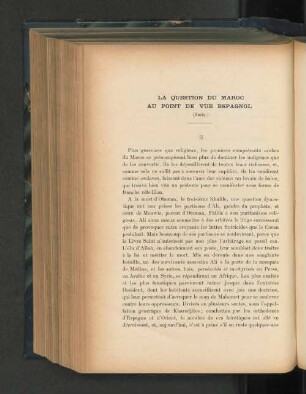 La question du Maroc au point de vue espagnol