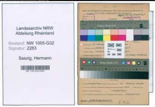 Entnazifizierung Hermann Saszig , geb. 23.02.1894 (Techn.Angestellter)