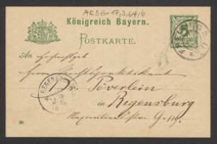 Brief von Hermann Stadler an Hermann Poeverlein
