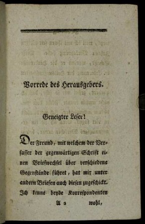 Vorrede des Herausgebers.