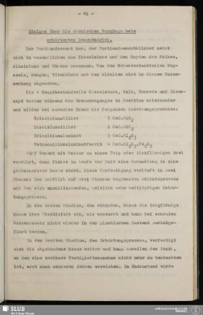 Einiges über die chemischen Vorgänge beim erhärtenten Zementmörtel