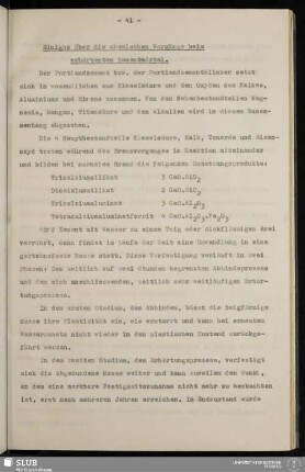 Einiges über die chemischen Vorgänge beim erhärtenten Zementmörtel