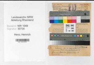 Entnazifizierung Heinrich Henz , geb. 08.04.1915 (Bahnwart)