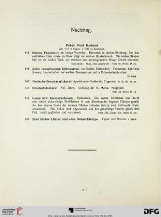 Nachtrag (Nr. 843-848)