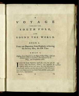 Book I. From our Departure England, to leaving the Society Isles, the first Time.