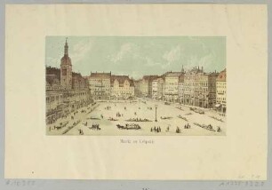 Der Markt in Leipzig von Norden, links das Alte Rathaus