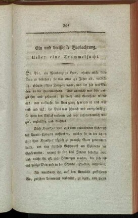Ein und dreißigste Beobachtung. Ueber eine Trommelsucht.