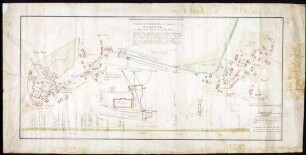 Wasserleitung von Kappel zur Stadt und Schloß Buchau Maßstab ca. 1 : 1600 Zeichner: Johann Schreyvogel col. handgez.