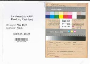 Entnazifizierung Josef Eickhoff , geb. 10.11.1907 (Bahninspektor)