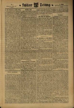 Zweite Ausgabe vom Montag, den 02. Januar 1911.