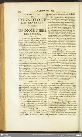 Caput VII. De Cognitione Dei Revelata Et primo De Dei Nominibus