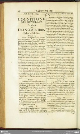 Caput VII. De Cognitione Dei Revelata Et primo De Dei Nominibus