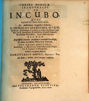 Theses med. inaug. de incubo