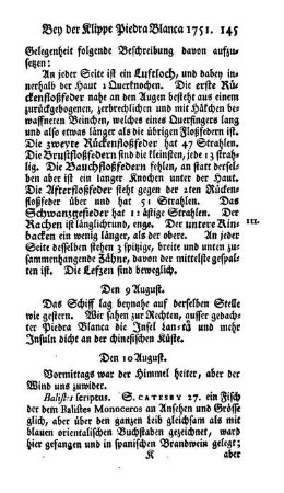 Bey der Klippe Piedra Blanca 1751