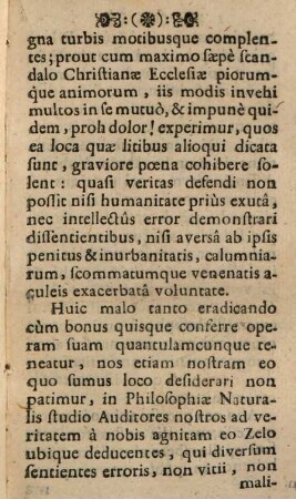 Physicae Conciliatricis Per Generalem pariter ac Specialem Partem Conamina Succinctis Aphorismis adumbrata & publice ventilata