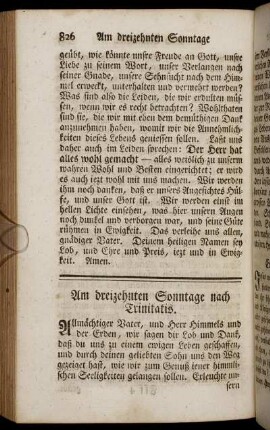 Am dreizehnten Sonntage nach Trinitatis.