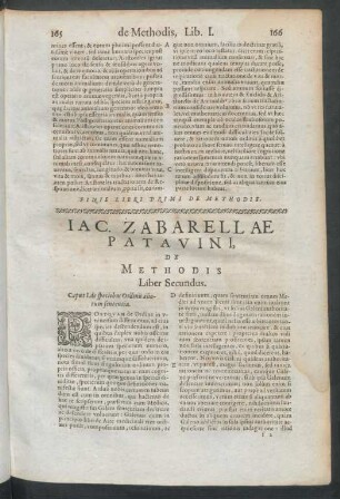 Iac. Zabarellae Patavini, De Methodis Liber Secundus.