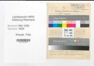 Entnazifizierung Thilo Krause , geb. 11.03.1899 (Beamter)