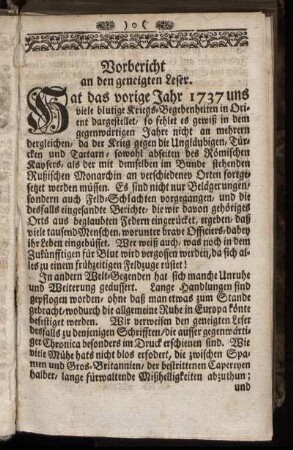 Vorbericht an den geneigten Leser