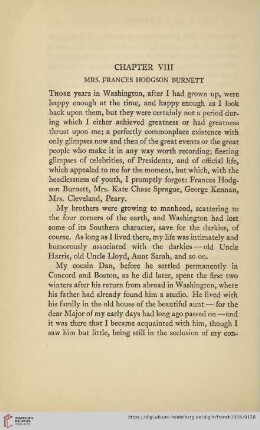 Chapter VIII Mrs. Frances Hodgson Burnett