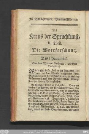 Des Kerns der Sprachkunst, II. Theil. Die Wortforschung.