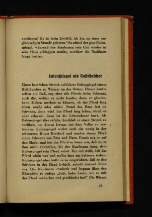 Eulenspiegel als Roßtäuscher