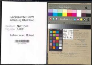 Entnazifizierung Robert Lehenbauer , geb. 26.12.1899 (Strassenwaerter)