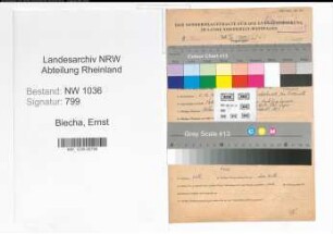 Entnazifizierung Ernst Biecha , geb. 02.12.1916 (Bergmann)