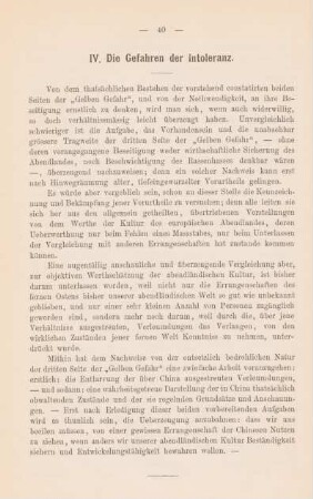 IV. Die Gefahren der Intoleranz