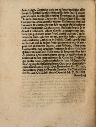 Sacerdotii Ac Sacrificii Novae Legis Defensio, Aduersus Vuolfgangi Musculi, Augustae Concionantis Arrosiones