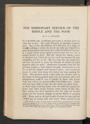 The missionary service of the simple and the poor
