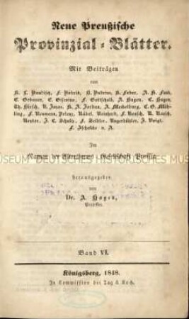 Neue preußische Provinzial-Blätter. Jg. 6. 1848