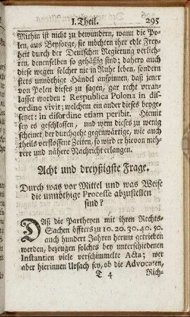 Acht und dreyßigste Frage.