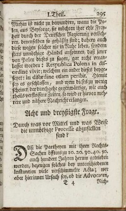 Acht und dreyßigste Frage.