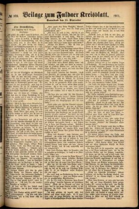 Zweite Ausgabe vom Samstag, den 14. September 1901.