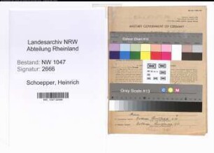 Entnazifizierung Heinrich Schoepper , geb. 18.05.1895 (Lehrer)