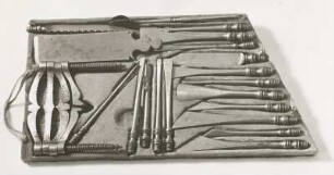 Werkzeugtisch des Kurfürsten Johann Georg I. : Werkzeuge aus Werkzeugtisch von Kf. Johann Georg I., 17. Jh.