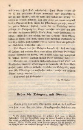 Ueber die Düngung mit Guano.